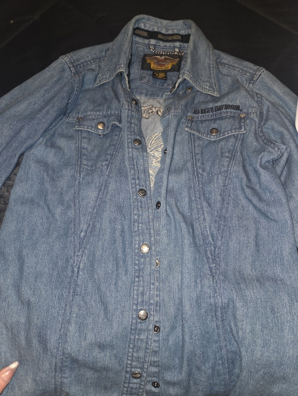 Harley-Davidson Light Blue Denim Button-Up Jacket